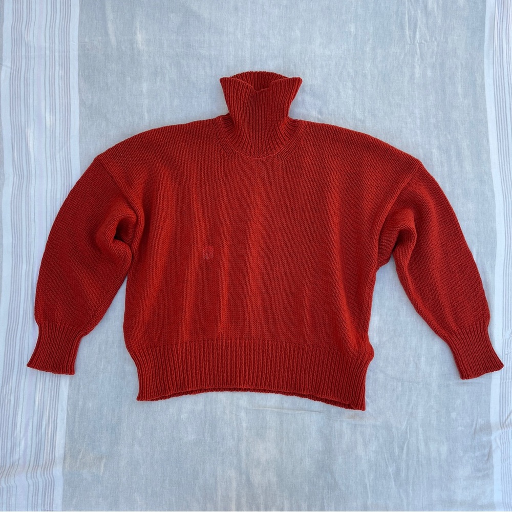 Babaa Jumper no 17 in Arce, FLAWED, 100% wool sweater rust orange red one size